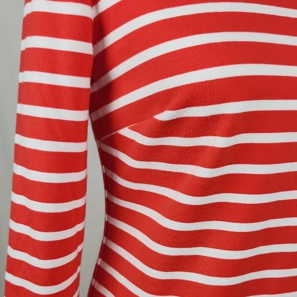 Michael Kors Orange and White Long Sleeve Sheath Dress XS